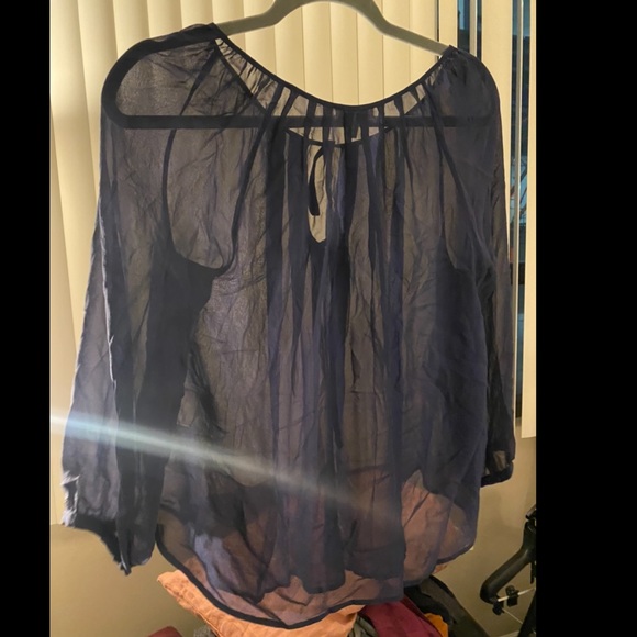Blue sheer long sleeve shirt from Joie size small - Picture 2 of 3